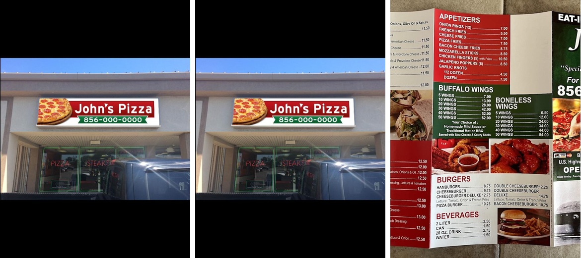 John's Pizza Menu