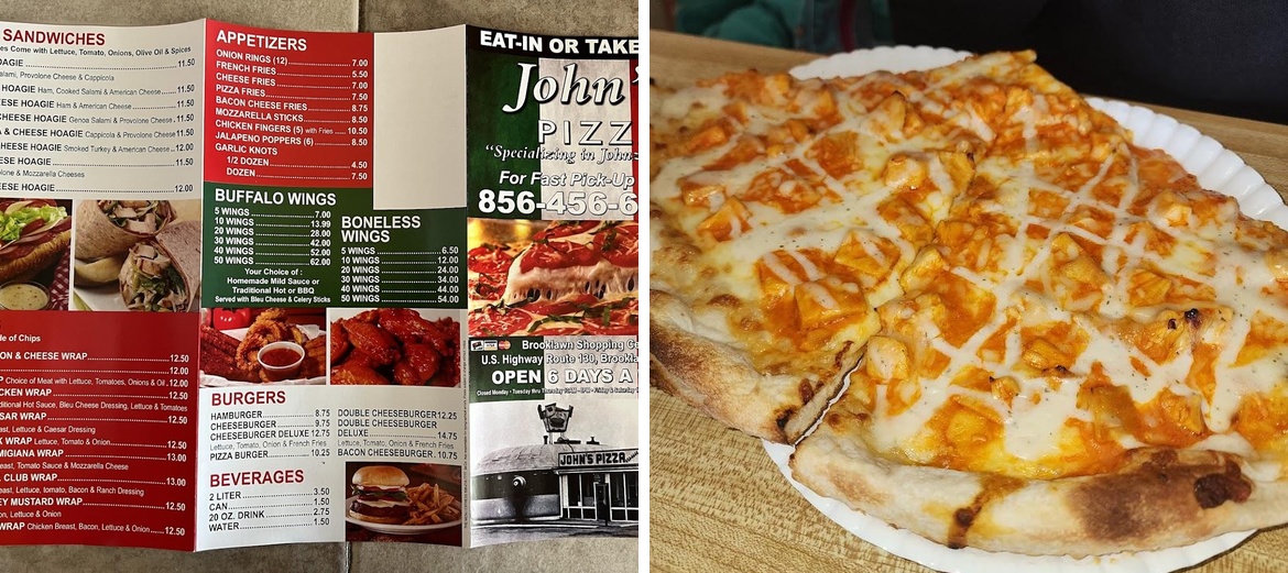 John's Pizza Menu
