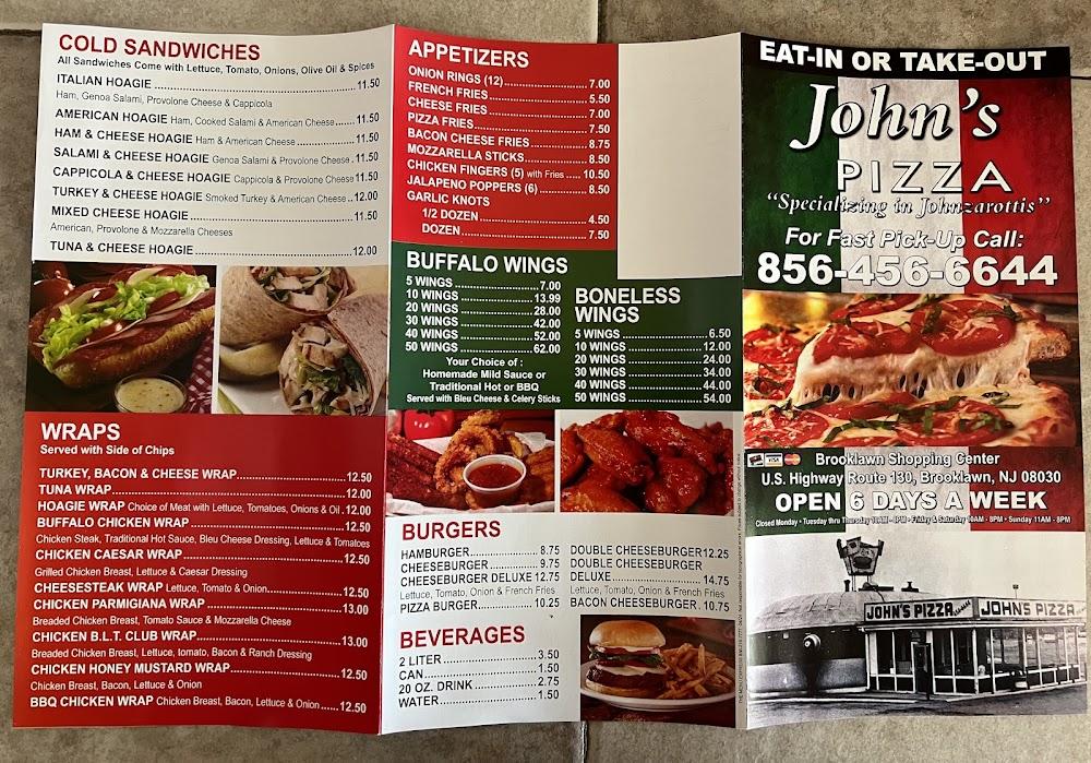 John's Pizza Menu image 1